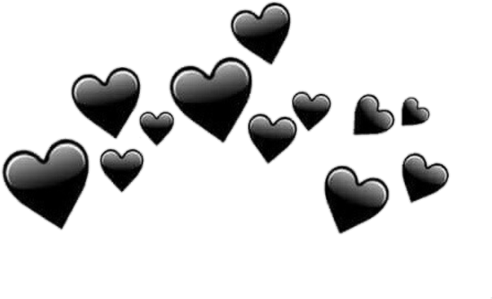 Floating Black Hearts Pattern PNG image