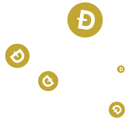 Floating Dogecoin Icons Background PNG image