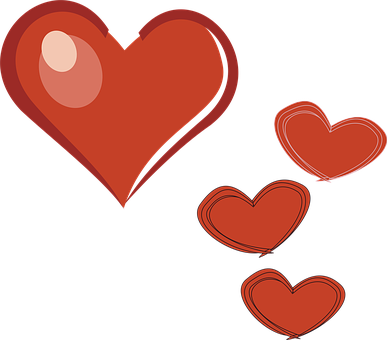 Floating Hearts Graphic PNG image