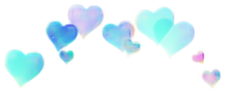Floating Hearts Holographic Effect PNG image