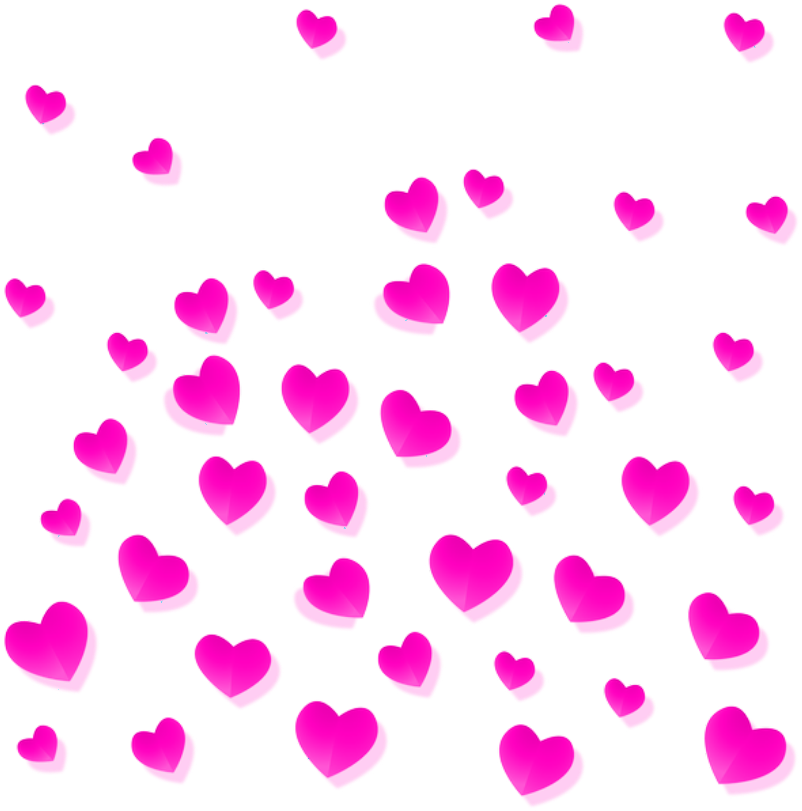 Floating Hearts Pinkon Teal Background PNG image