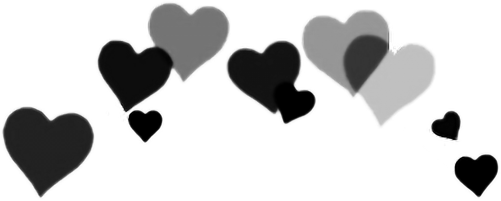 Floating Hearts Silhouette PNG image