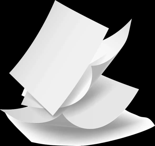 Floating Paper Sheets Graphic PNG image