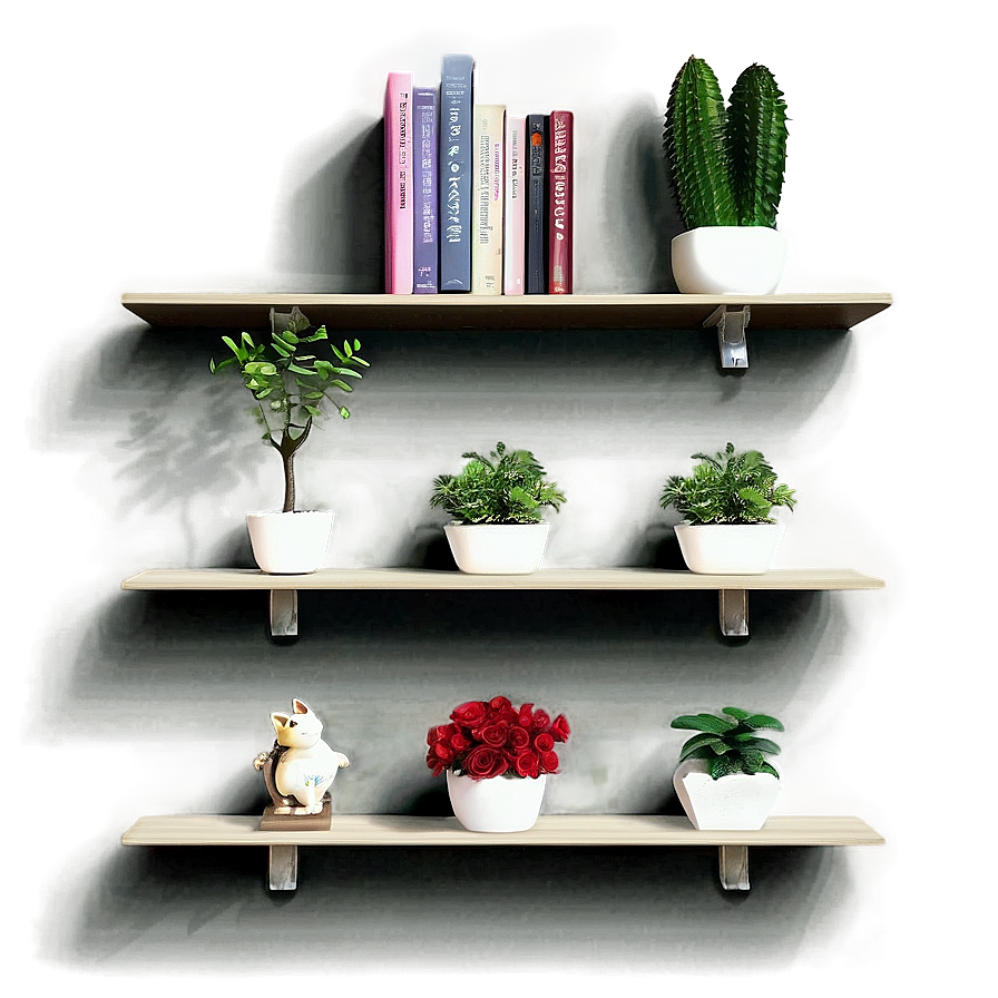 Floating Shelves Arrangement Ideas Png Poy PNG image