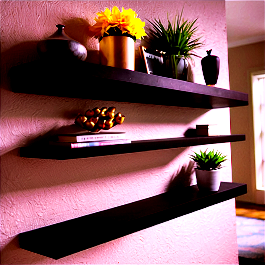 Floating Shelves In Hallway Png 06132024 PNG image