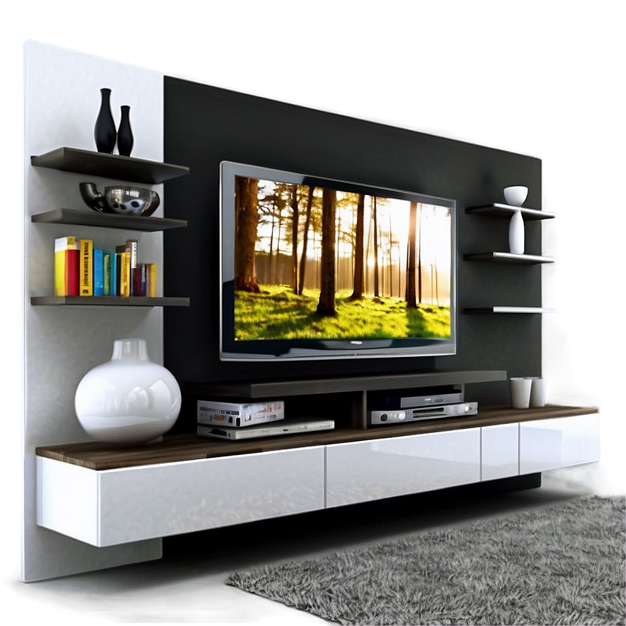 Floating Shelves Tv Unit Png Ovg50 PNG image