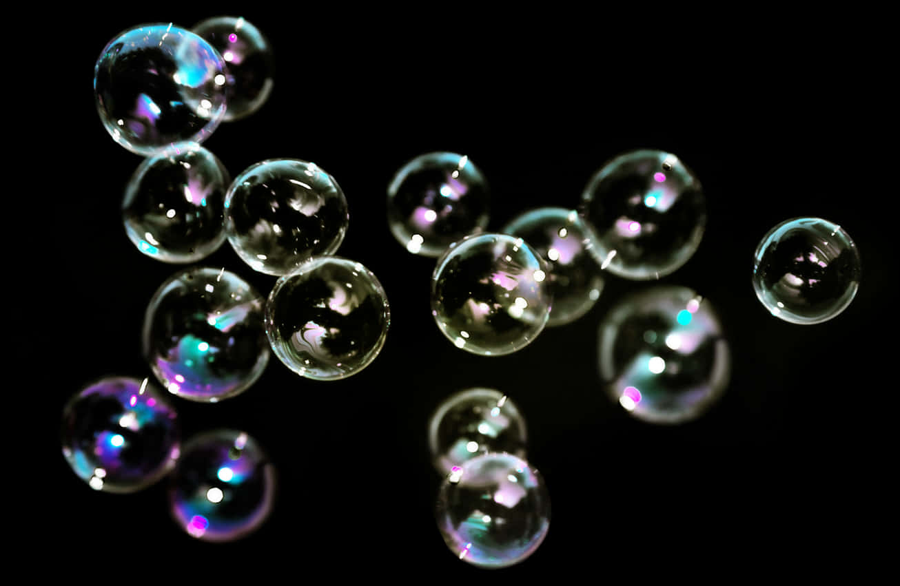 Floating Soap Bubbles Nighttime PNG image