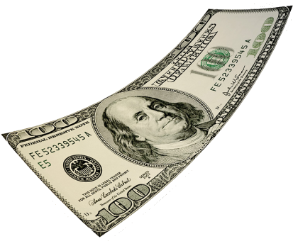 Floating100 Dollar Bill PNG image