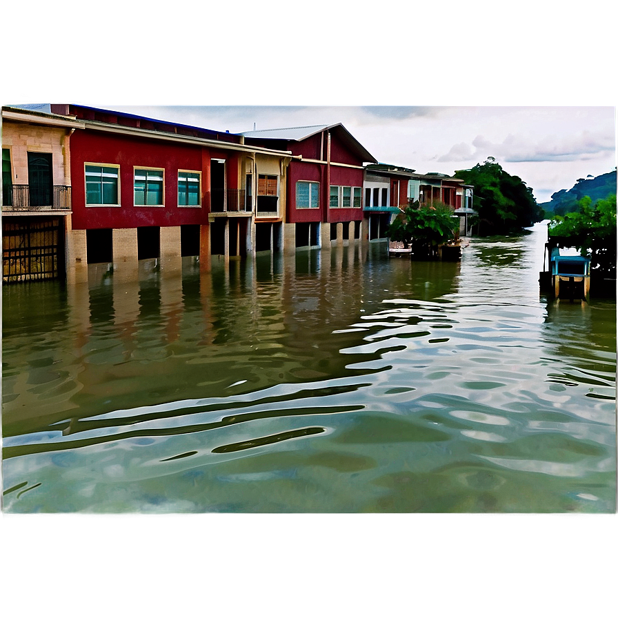 Flooded City Disaster Png 06262024 PNG image