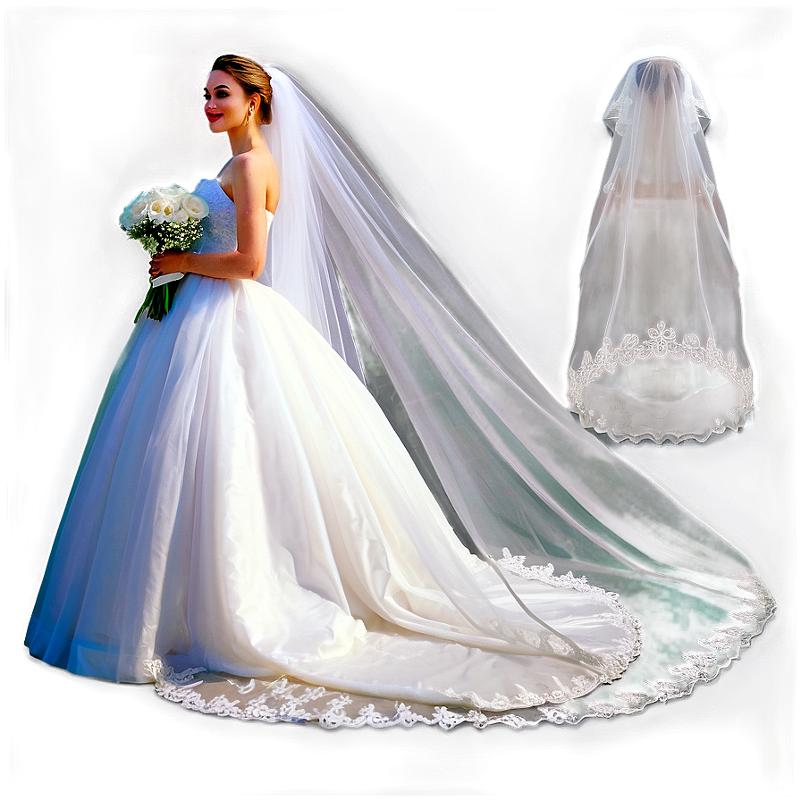 Floor Length Bridal Veil Png Trj25 PNG image