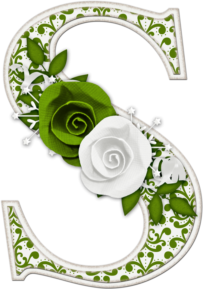 Floral Alphabet S Letter Design PNG image