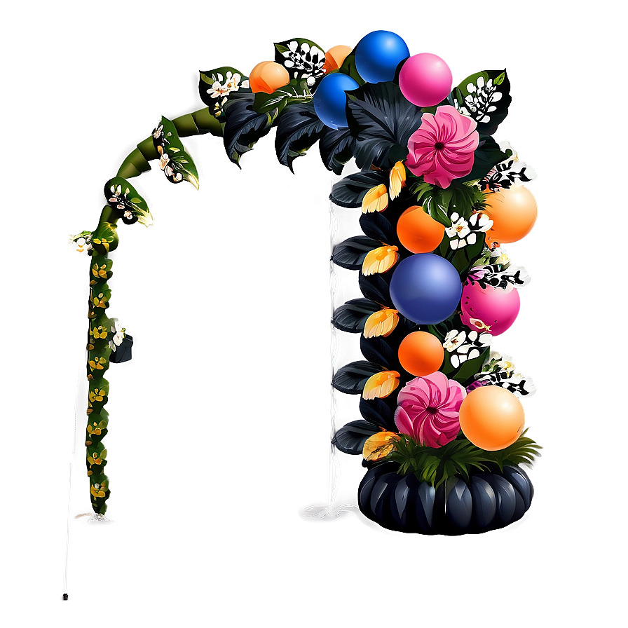 Floral And Balloon Arch Combo Png 06212024 PNG image