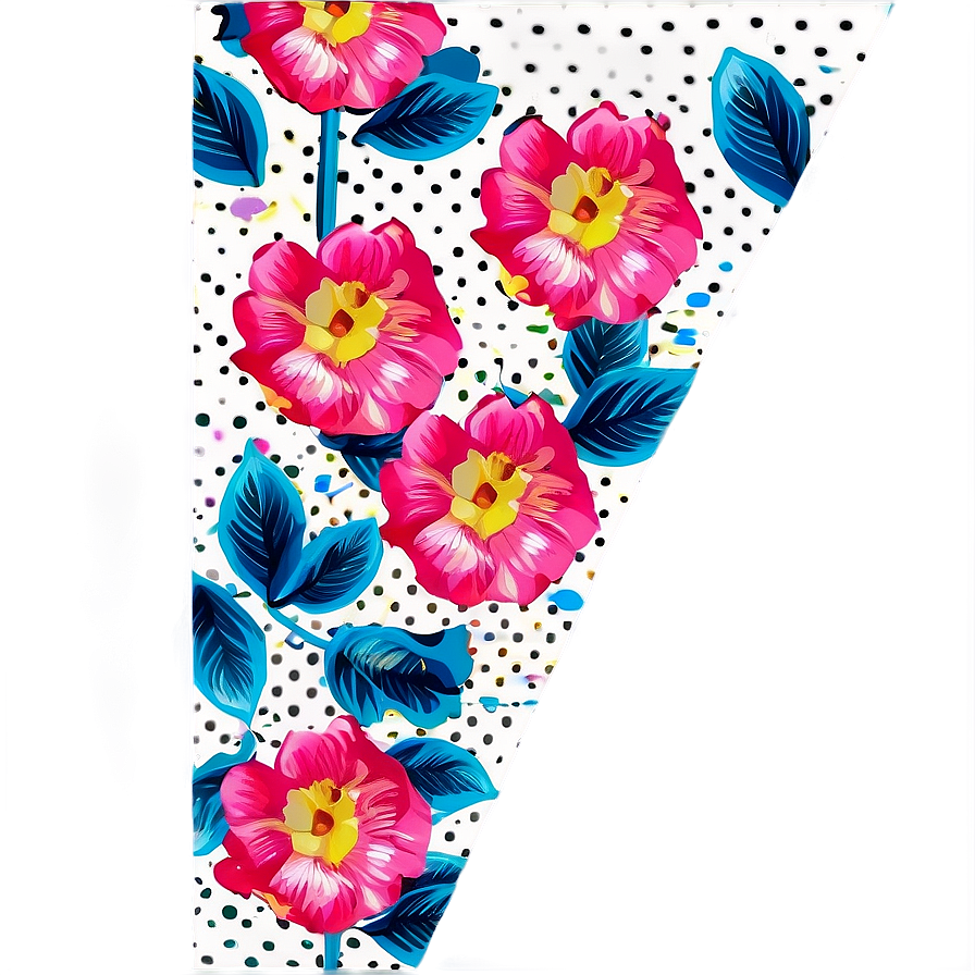 Floral And Polka Dot Design Png 11 PNG image