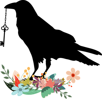 Floral_ Arrangement_ Black_ Background PNG image