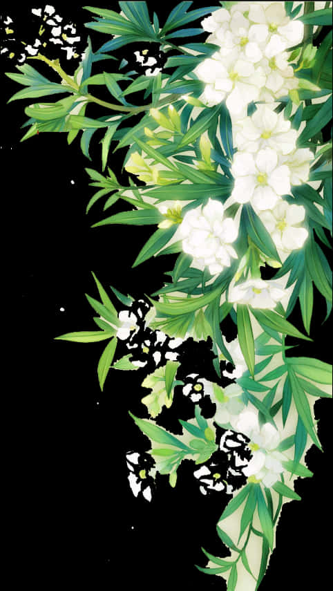 Floral_ Arrangement_ Black_ Background PNG image