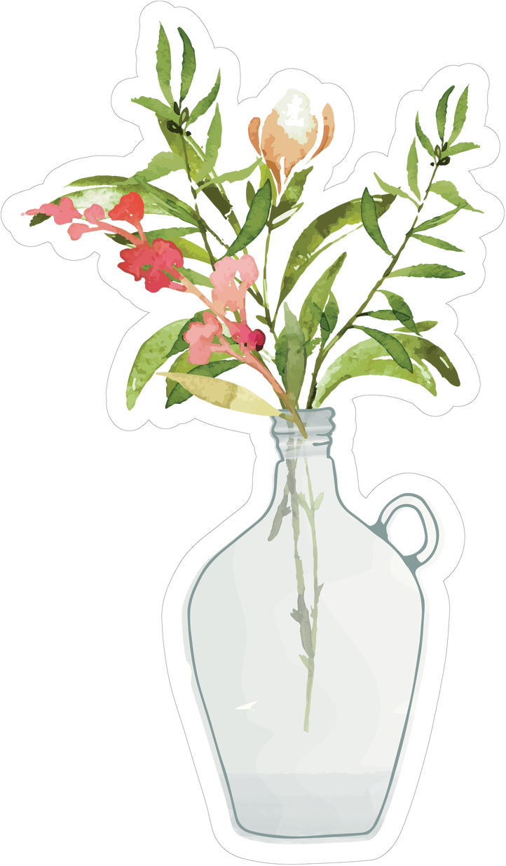 Floral Arrangementin Clear Vase PNG image