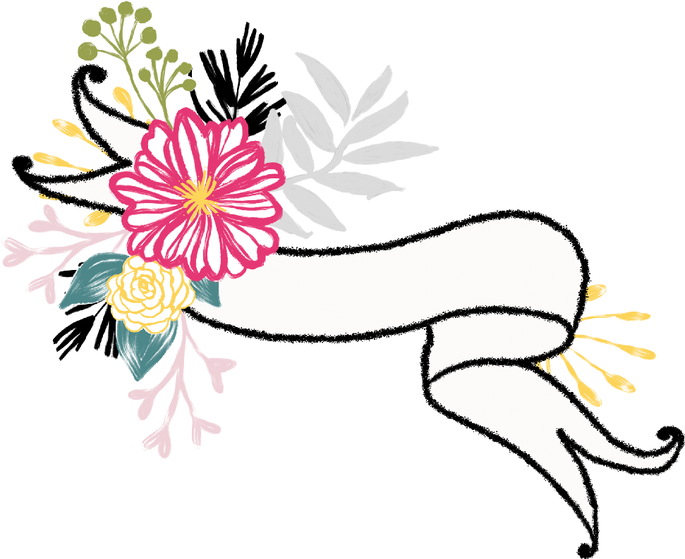 Floral Banner Illustration PNG image