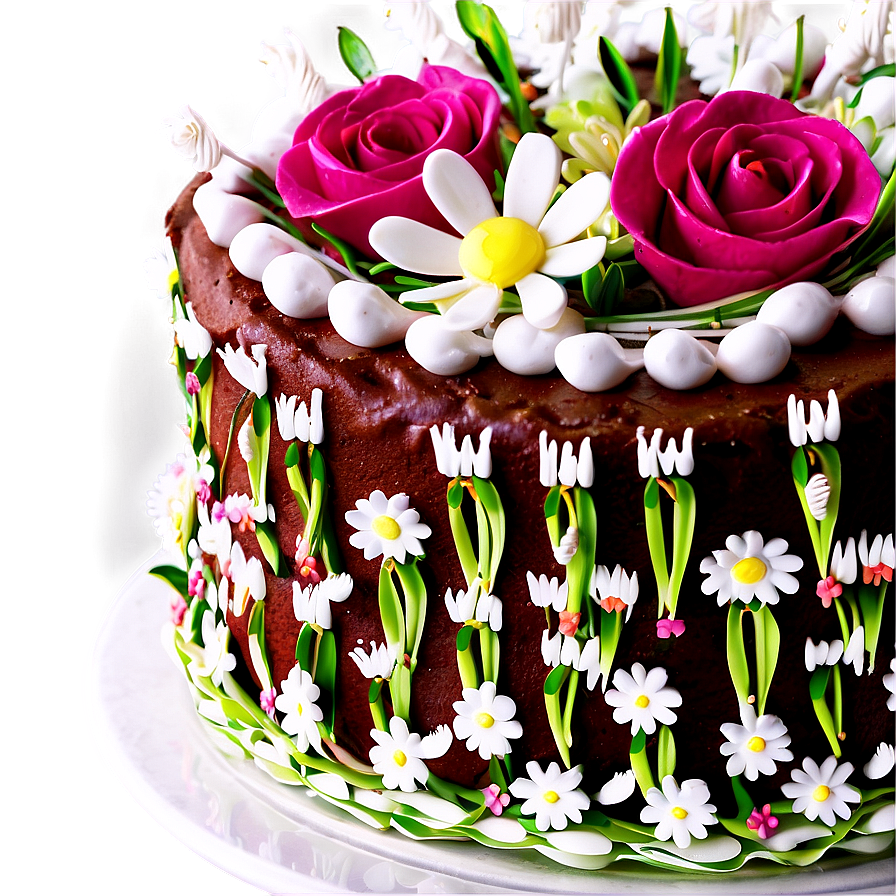 Floral Birthday Cake Png 05042024 PNG image