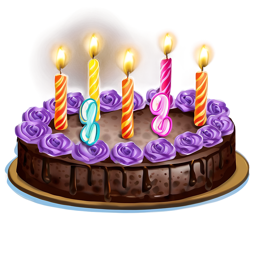 Floral Birthday Cake Png 05042024 PNG image