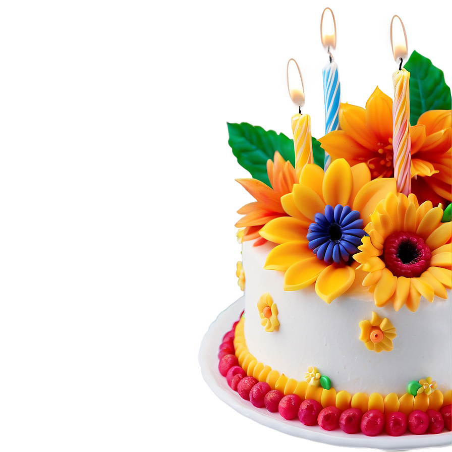 Floral Birthday Cake Png Jvi PNG image