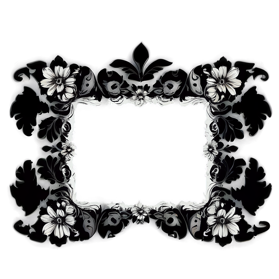 Floral Black Frame Png 73 PNG image