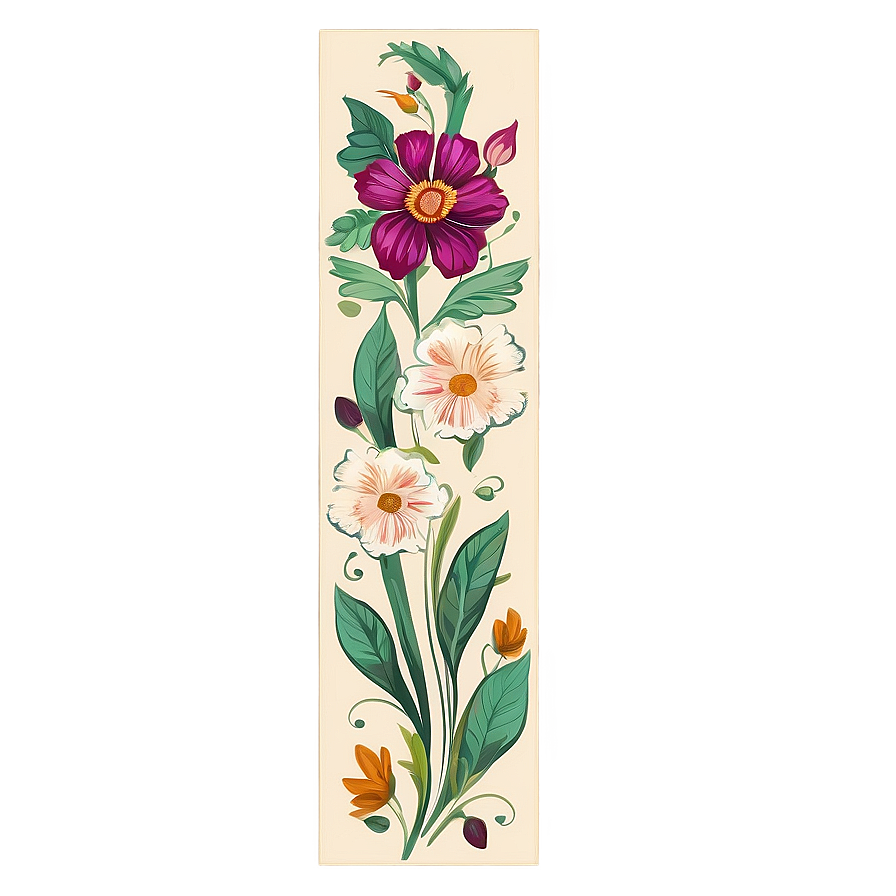 Floral Bookmark Design Png 05062024 PNG image