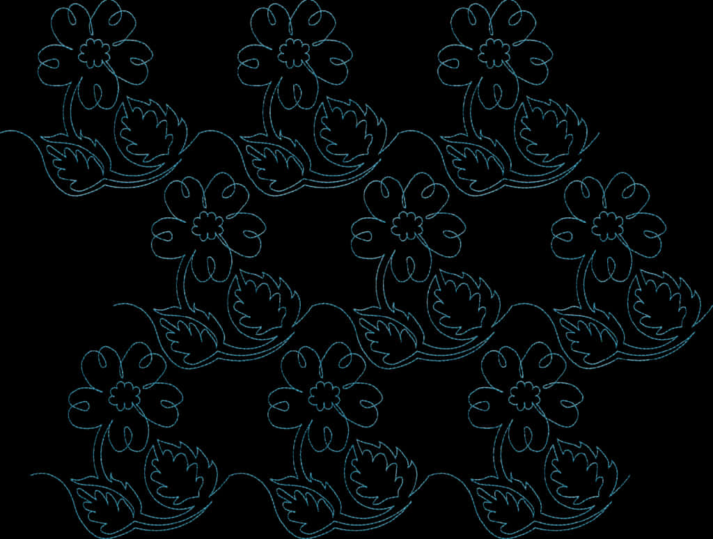 Floral Border Design Outline PNG image