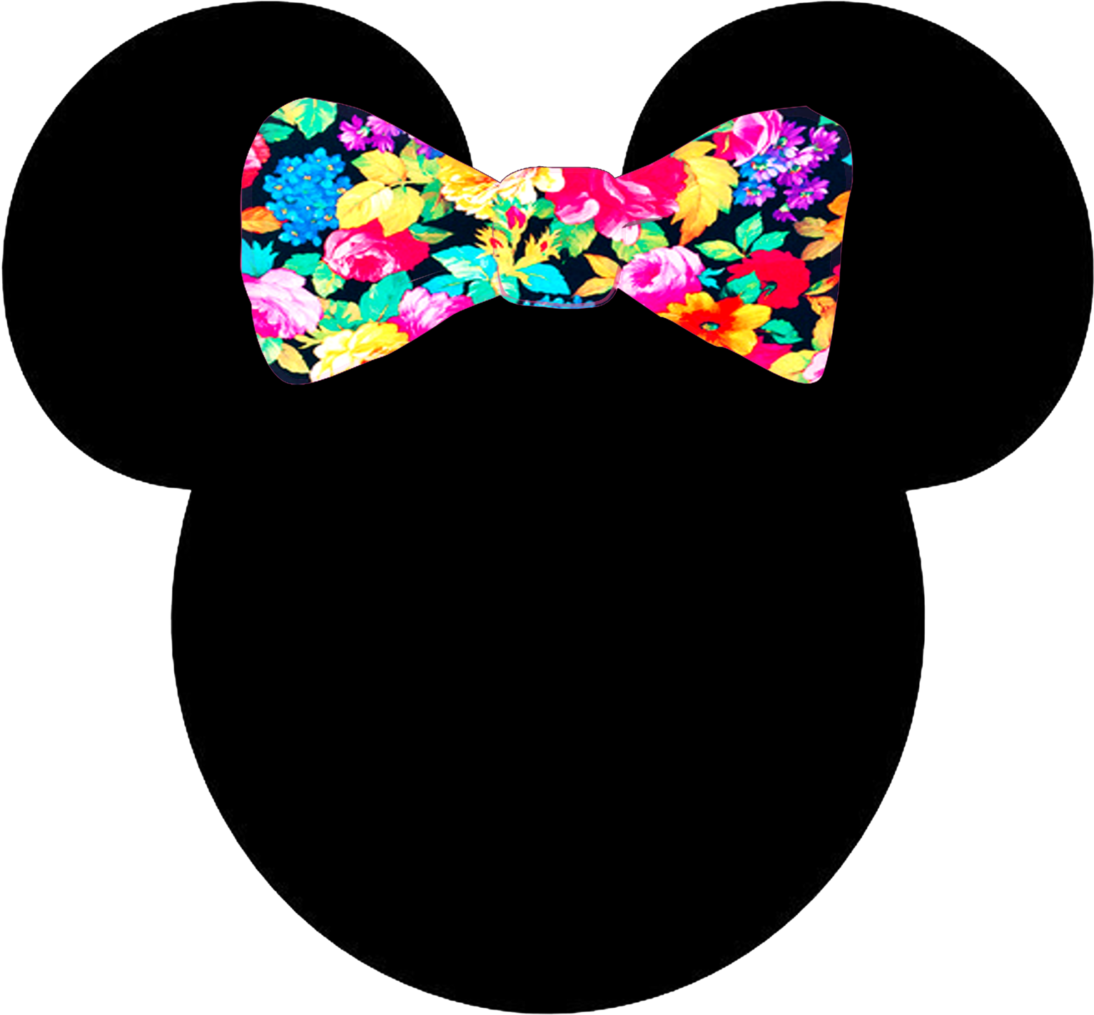 Floral Bow Minnie Silhouette PNG image