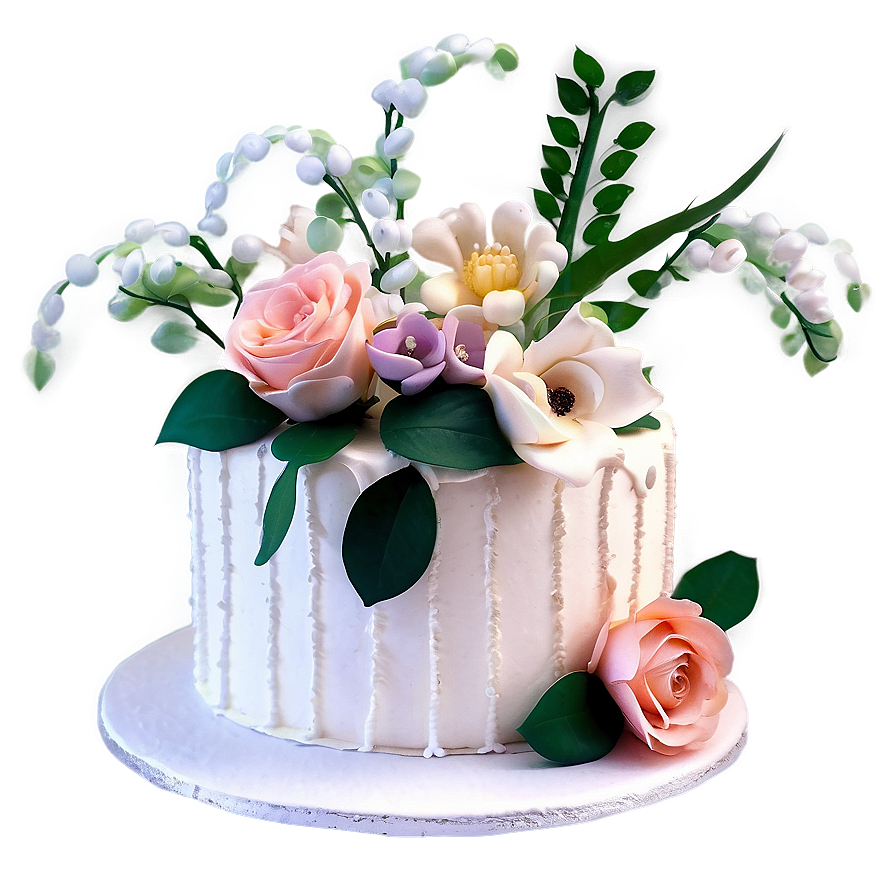 Floral Cake Topper Png 05062024 PNG image