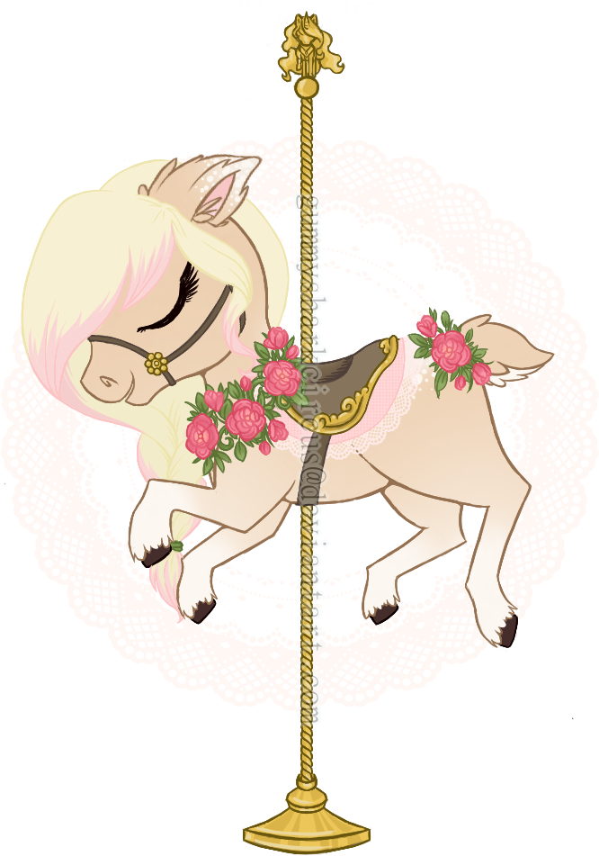 Floral Carousel Unicorn Illustration PNG image