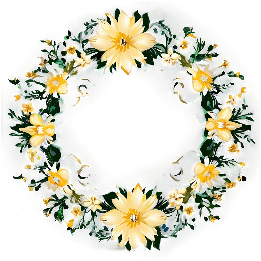 Floral Circle Frame Png Qgf4 PNG image