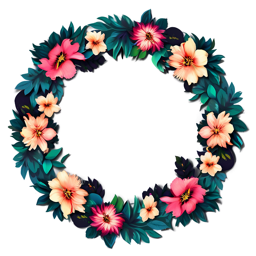 Floral Circle Sticker Png 51 PNG image