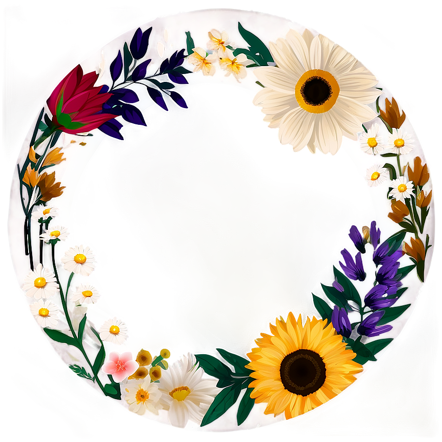 Floral Circle Sticker Png Ncr87 PNG image