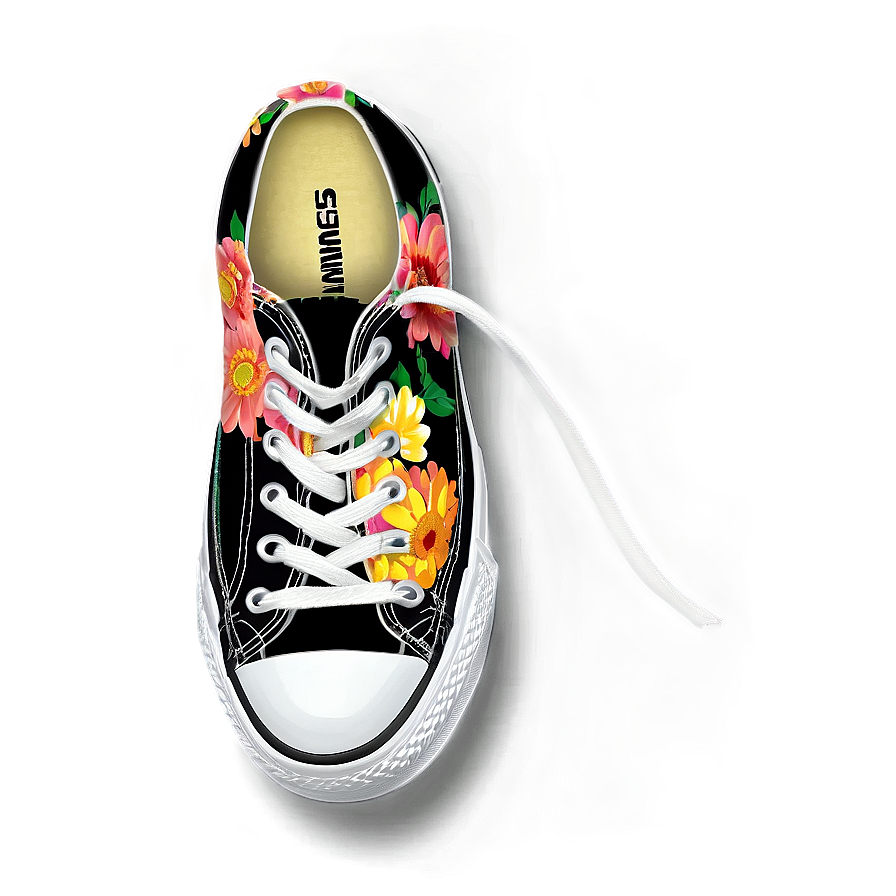 Floral Converse Png 05212024 PNG image