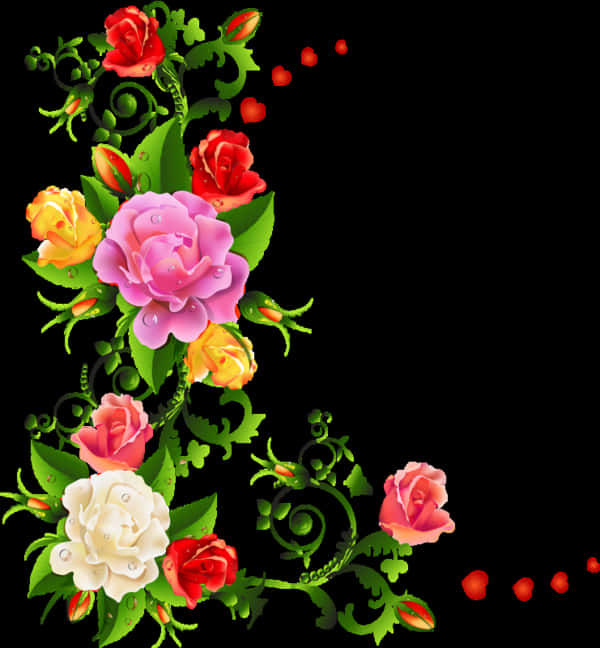 Floral_ Corner_ Border_ Design PNG image