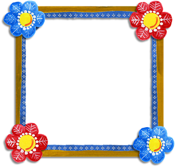 Floral Corner Decorative Frame PNG image