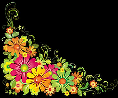 Floral_ Corner_ Design_ Vector PNG image