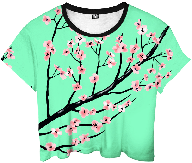 Floral Crop Top Design PNG image