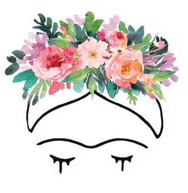 Floral Crown Closed Eyes Sticker PNG image