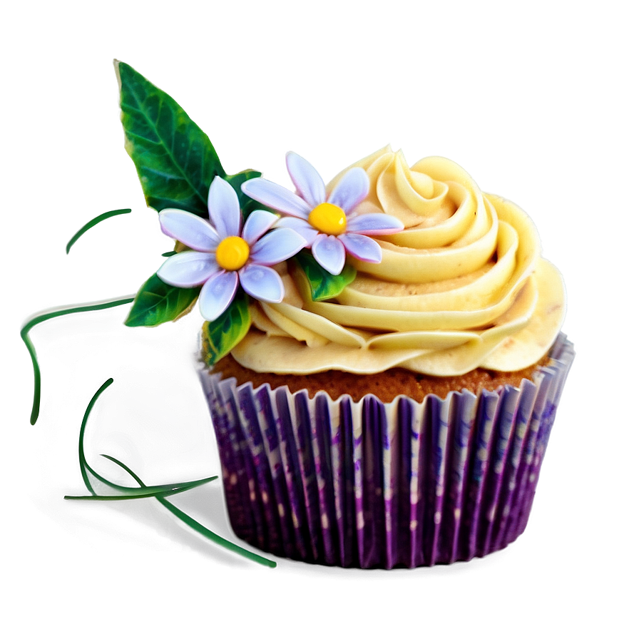 Floral Cupcake Png 05032024 PNG image