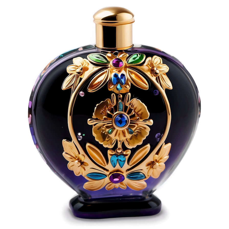 Floral Decorated Perfume Bottle Png 44 PNG image