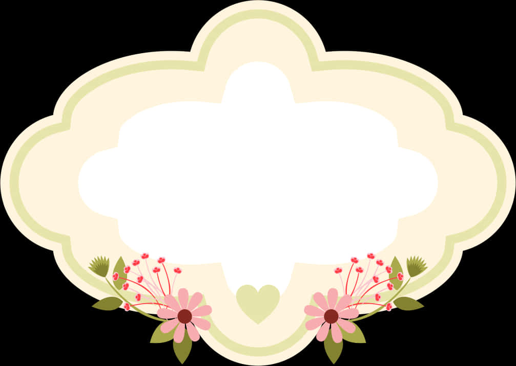 Floral Decorative Frame Design PNG image