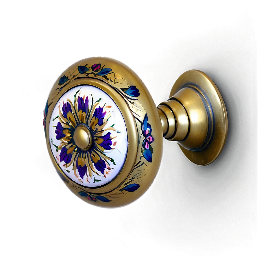 Floral Design Doorknob Png 06272024 PNG image