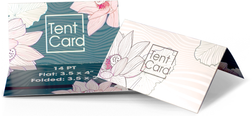 Floral Design Tent Card Mockup PNG image