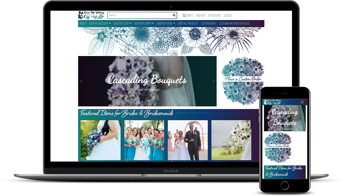 Floral Design Website Display PNG image