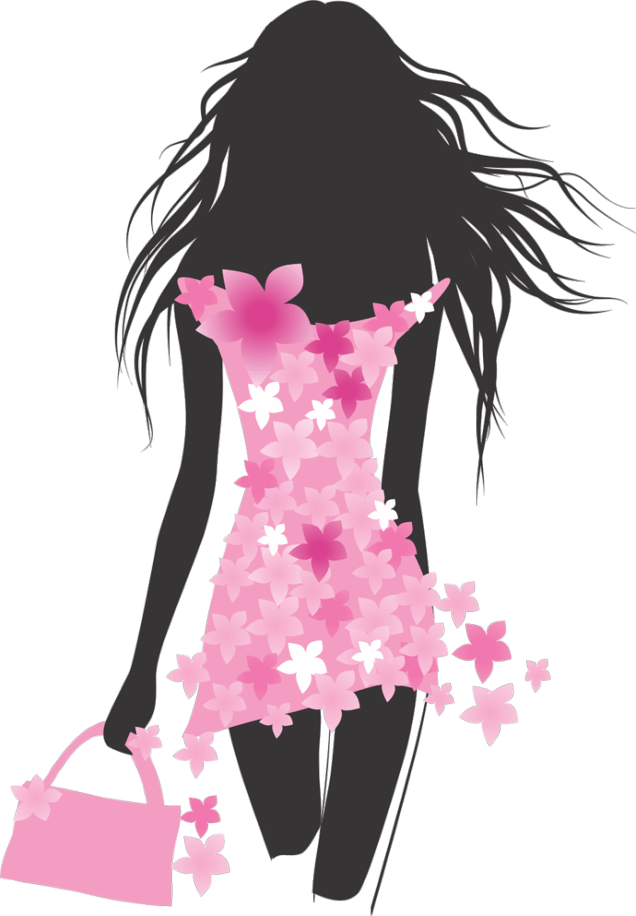 Floral Dress Silhouette_ Fashion Model.png PNG image