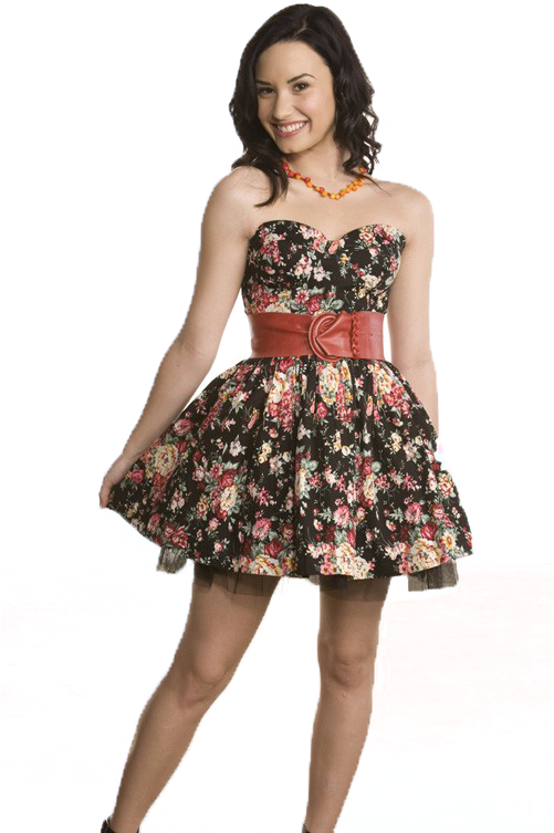 Floral Dress Woman Smiling PNG image