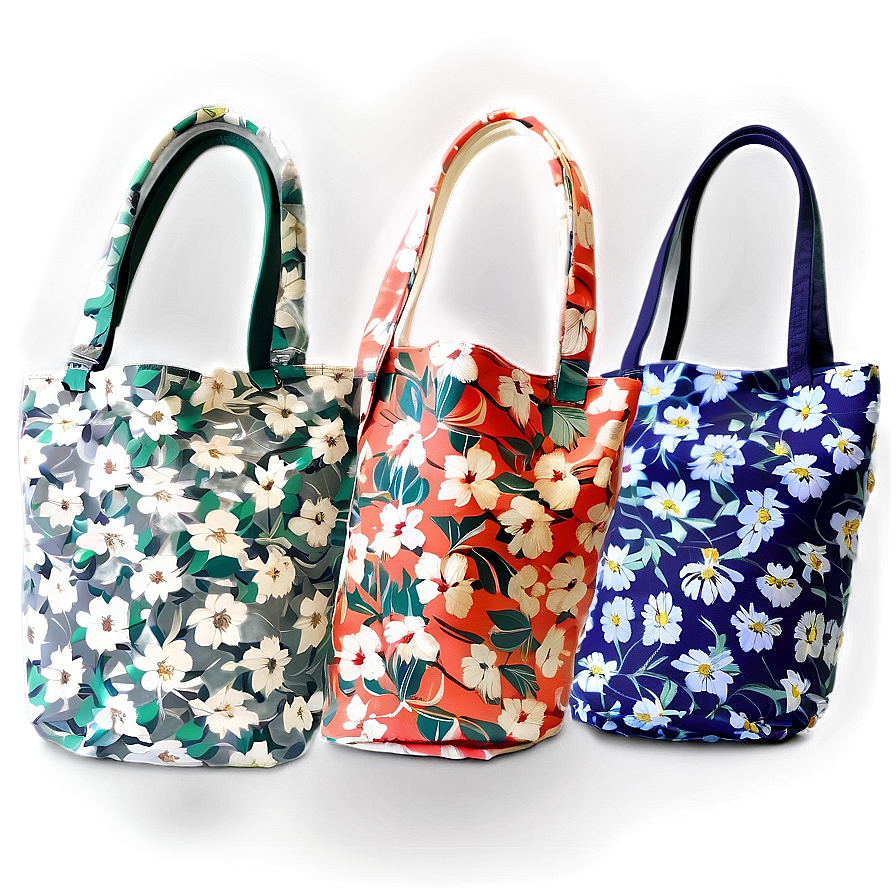 Floral Eco Friendly Tote Png 05062024 PNG image