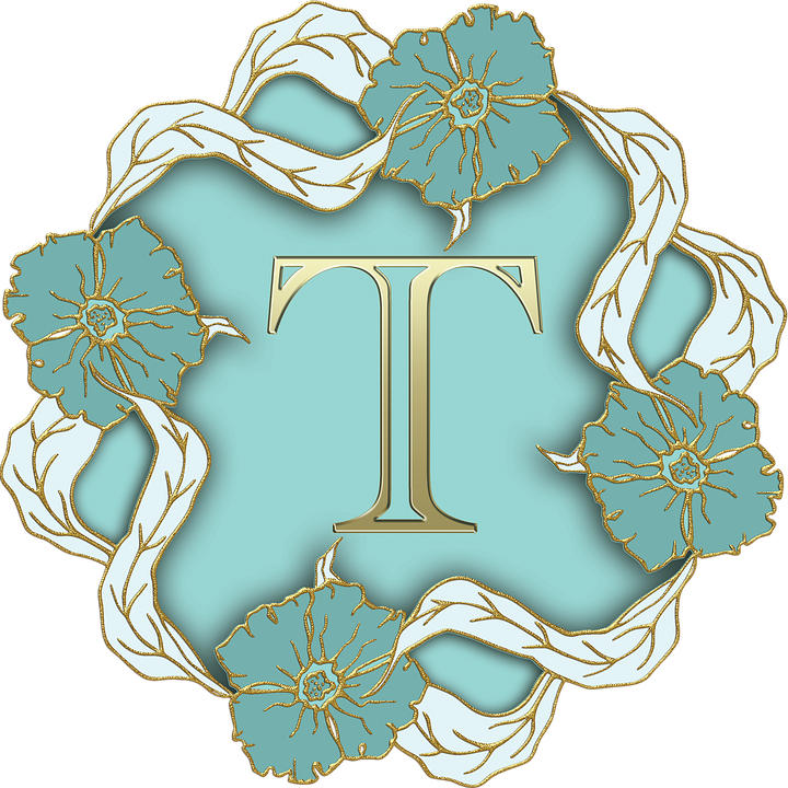 Floral Embellished Letter T PNG image