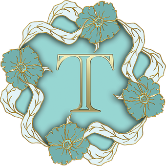 Floral Embellished Letter T PNG image